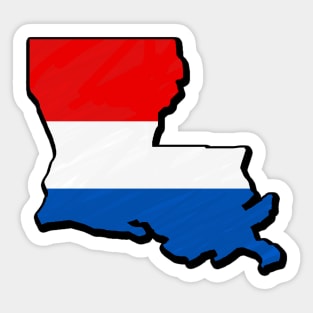 Red, White, and Blue Louisiana Outline Sticker